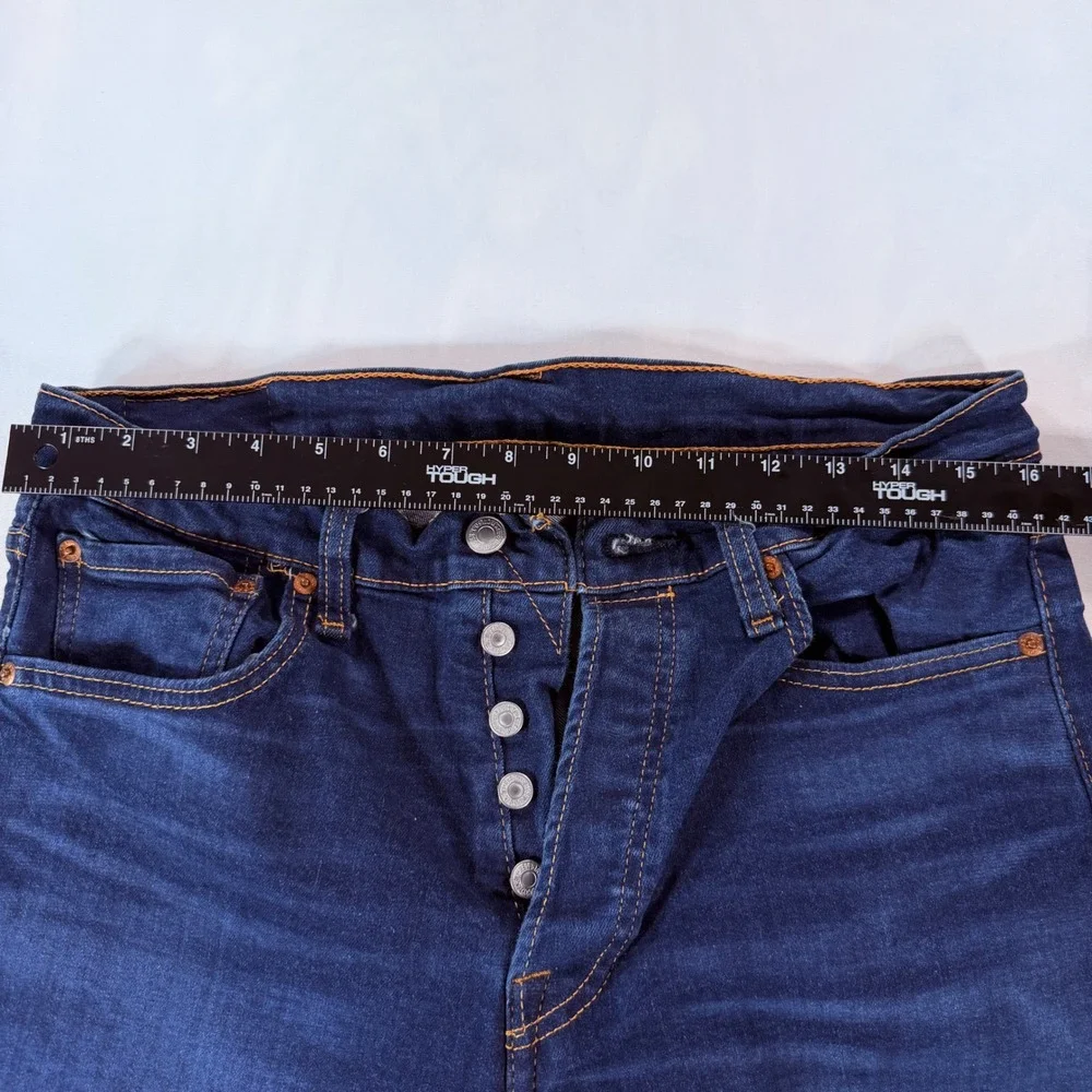 Levis 501 Original Fit Jeans Mens 31x30 Dark Wash Button Fly Straight Leg Denim
